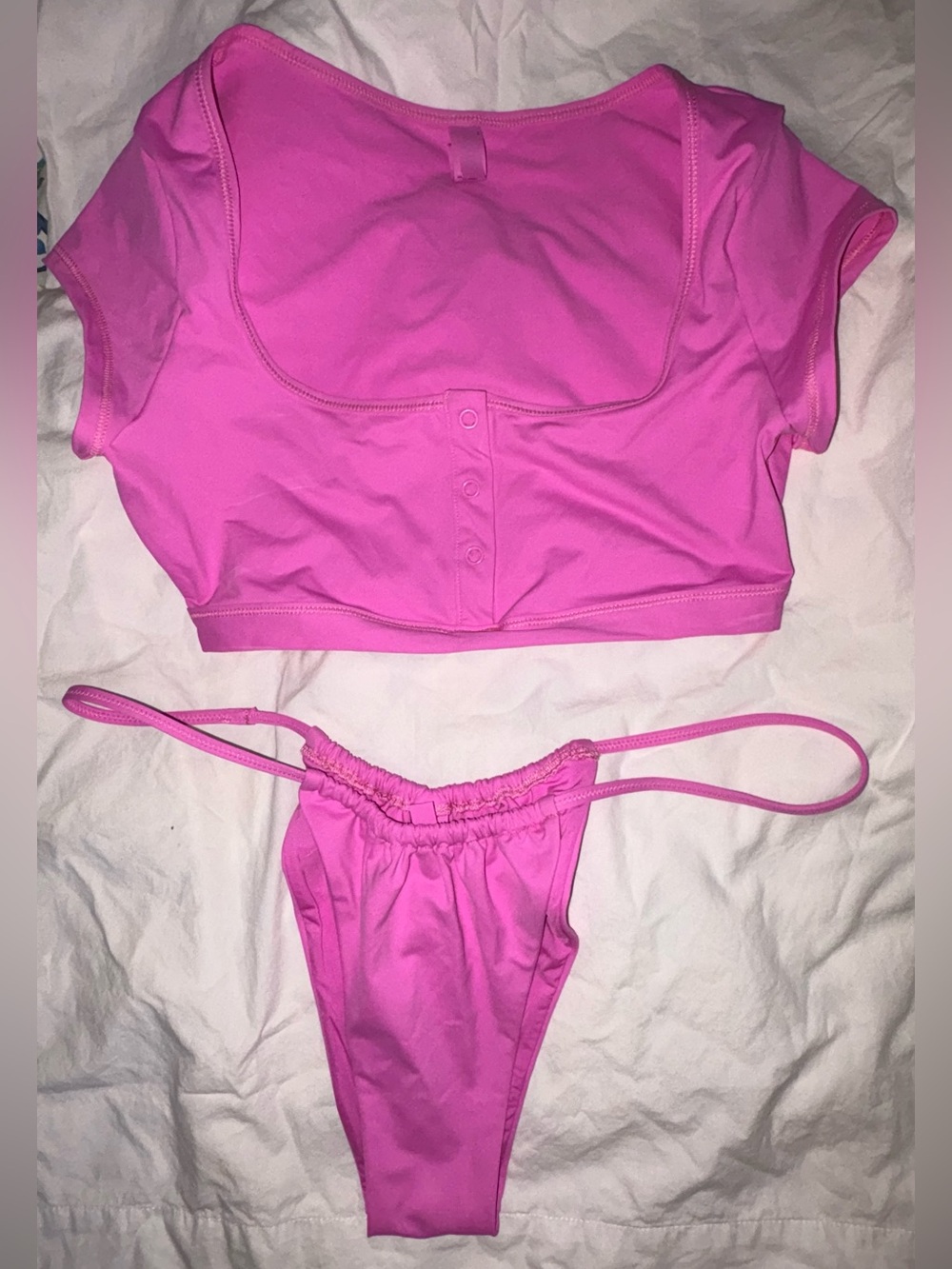 SKIMS Hot Pink Two-Piece Bikini Set